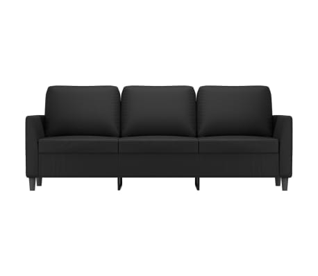 vidaXL 3-Seater Sofa Black 70.9" Faux Leather