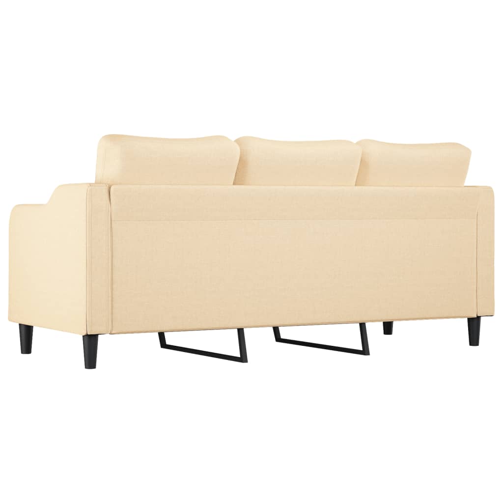 3-Sitzer-Sofa Creme 180 cm Stoff-5