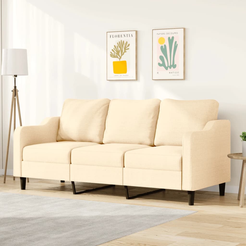 3-Sitzer-Sofa Creme 180 cm Stoff-1