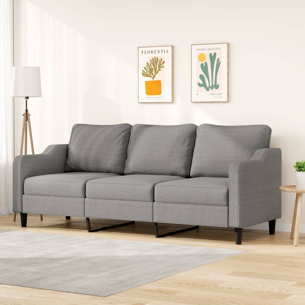 vida XL 3-Sitzer-Sofa Dunkelgrau 210 cm Stoff