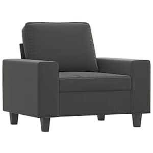 Křeslo tmavě šedé 60 cm tkanina z mikrovlákna - obrázek 2