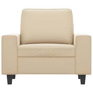 vidaXL Krėslas, kreminės spalvos, 60cm, mikropluo&scaron;to audinys