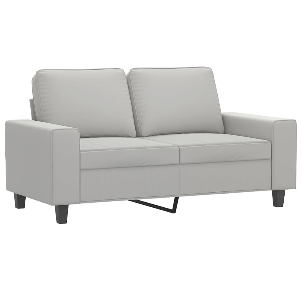 VidaXL 2-Seater Sofa Light Gray 47.2 Microfiber Fabric