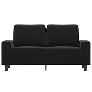 vidaXL Dvivietė sofa, juodos spalvos, 120cm, mikropluo&scaron;to audinys