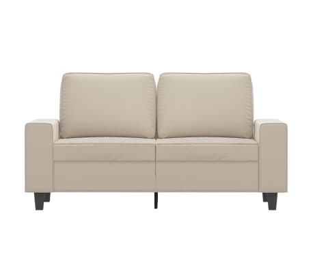 vidaXL Dvivietė sofa, kreminės spalvos, 120cm, mikropluo&scaron;to audinys