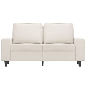 vidaXL Dvivietė sofa, smėlio spalvos, 120cm, mikropluošto audinys