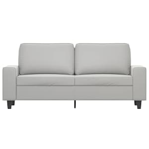 vidaXL 2-Seater Sofa Light Gray 55.1" Microfiber Fabric