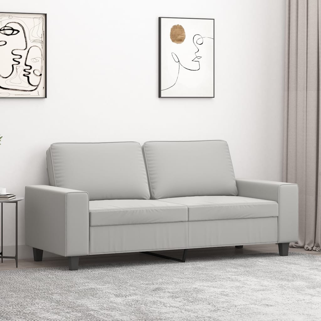 Billede af 2-personers sofa 140 cm mikrofiberstof lysegrå