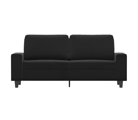 vidaXL Dvivietė sofa, juodos spalvos, 140cm, mikropluo&scaron;to audinys