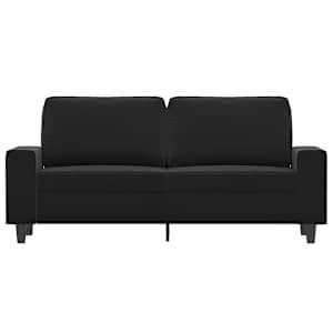 vidaXL Dvivietė sofa, juodos spalvos, 140cm, mikropluo&scaron;to audinys
