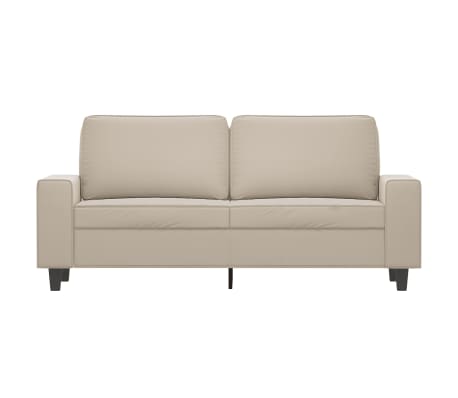 vidaXL Dvivietė sofa, kreminės spalvos, 140cm, mikropluo&scaron;to audinys