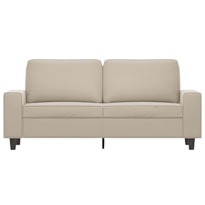 vidaXL Dvivietė sofa, kreminės spalvos, 140cm, mikropluo&scaron;to audinys