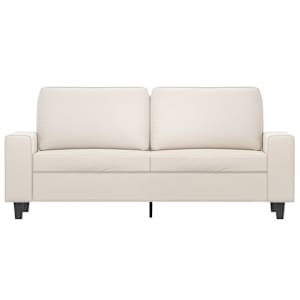 vidaXL Dvivietė sofa, smėlio spalvos, 140cm, mikropluo&scaron;to audinys
