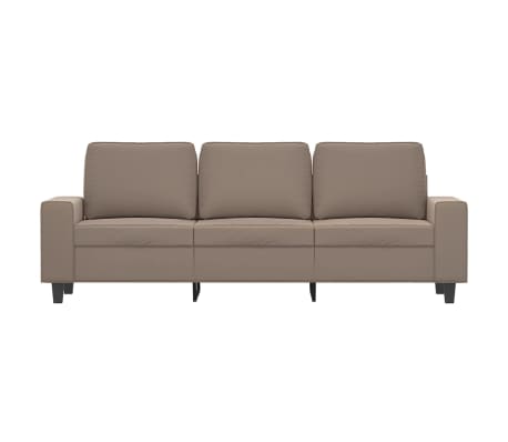 vidaXL Trivietė sofa, taupe spalvos, 180cm, mikropluo&scaron;to audinys