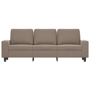 vidaXL Trivietė sofa, taupe spalvos, 180cm, mikropluo&scaron;to audinys