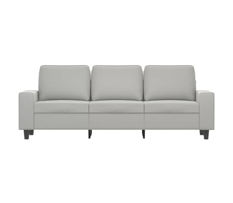 vidaXL 3-Seater Sofa Light Gray 70.9" Microfiber Fabric