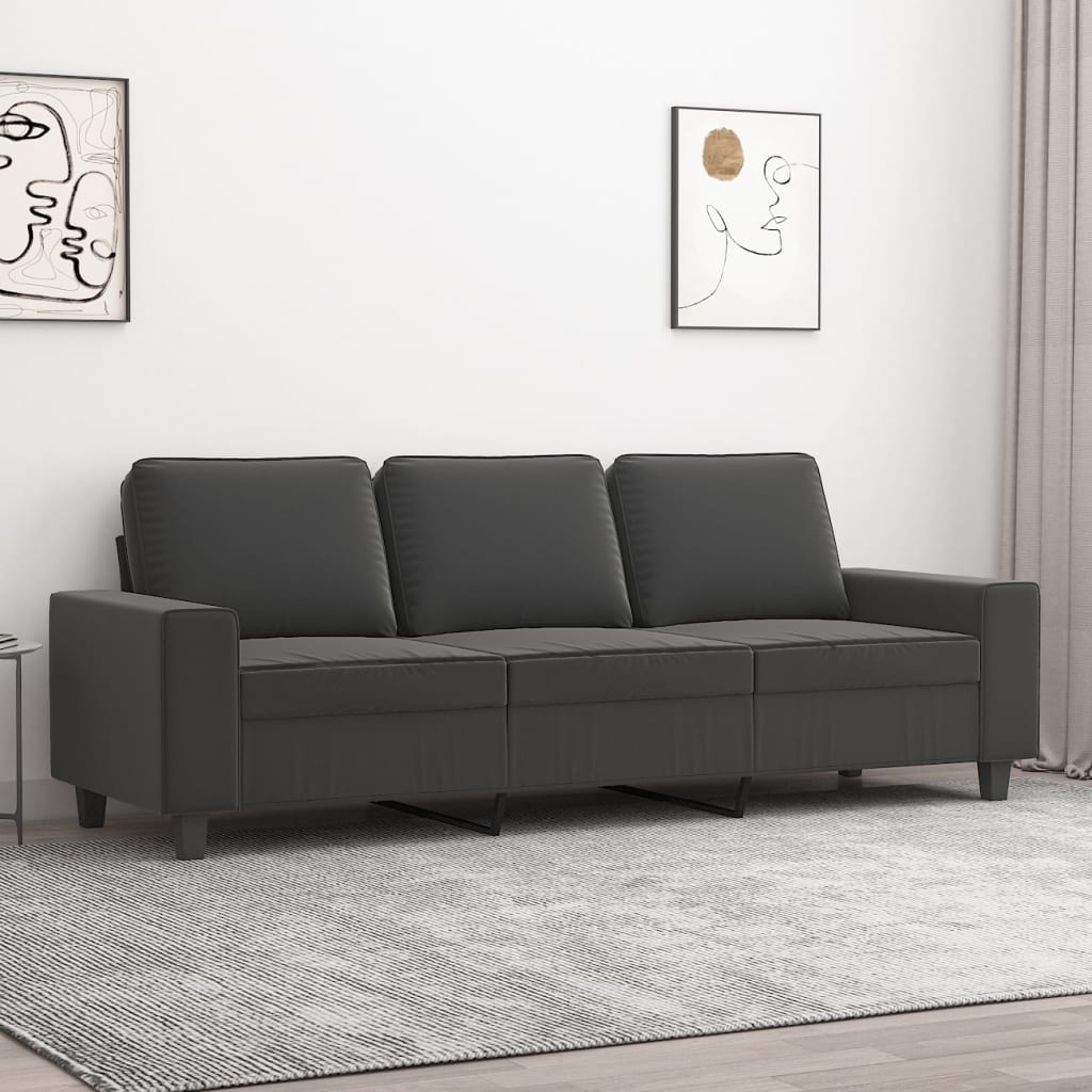 3-Sitzer-Sofa Dunkelgrau 180 cm Mikrofasergewebe | Stepinfit.de