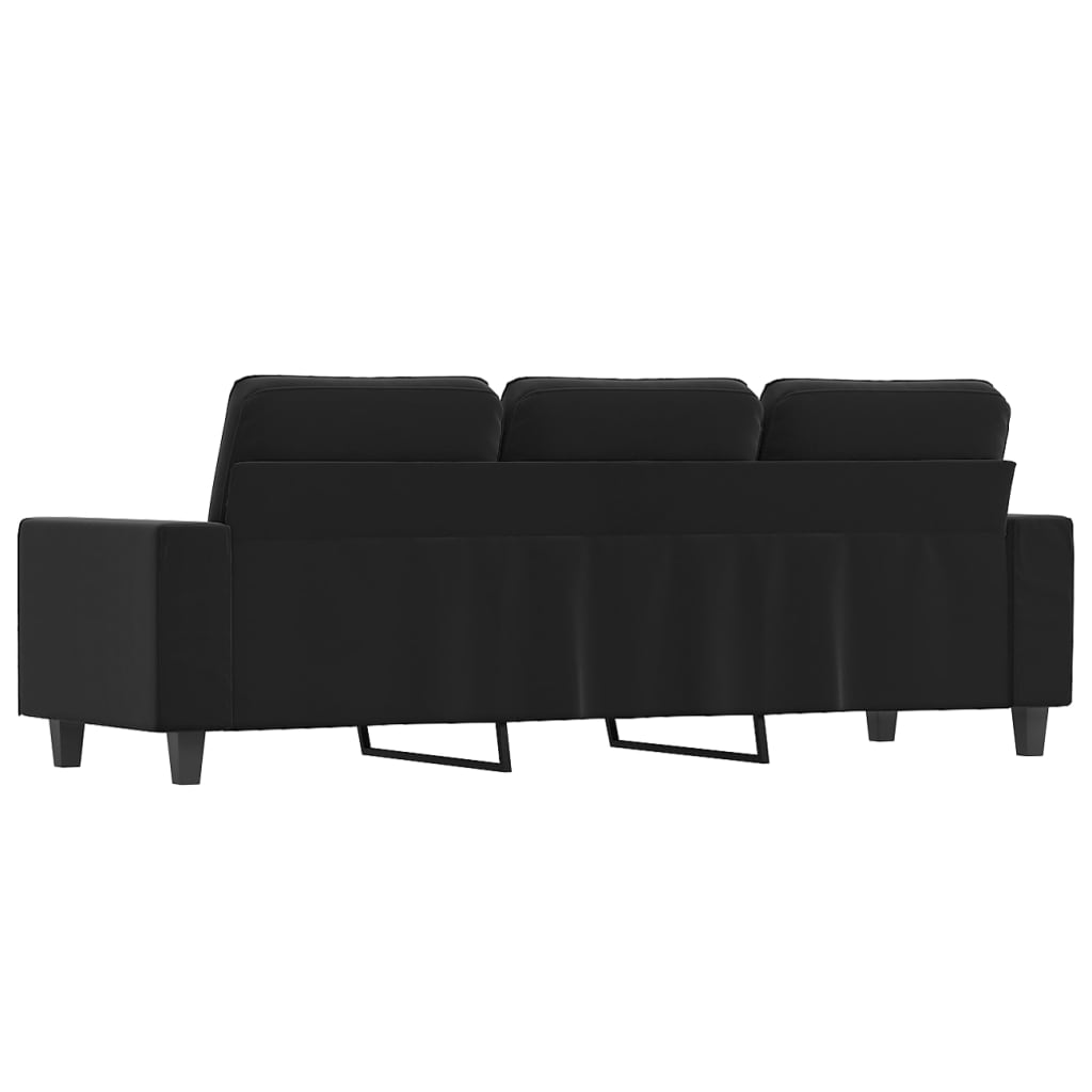 3-Sitzer-Sofa Schwarz 180 cm Mikrofasergewebe | Stepinfit.de