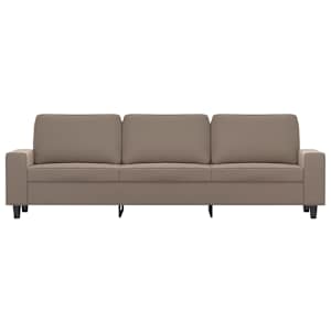 vidaXL Trivietė sofa, taupe spalvos, 210cm, mikropluo&scaron;to audinys