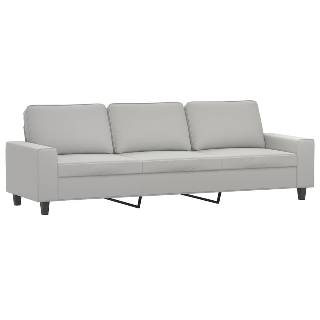3-Sitzer-Sofa Hellgrau 210 cm Mikrofasergewebe | Stepinfit.de