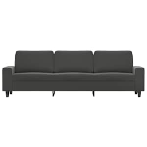 vidaXL 3-Seater Sofa Dark Gray 82.7" Microfiber Fabric