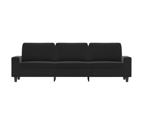 vidaXL Trivietė sofa, juodos spalvos, 210cm, mikropluo&scaron;to audinys