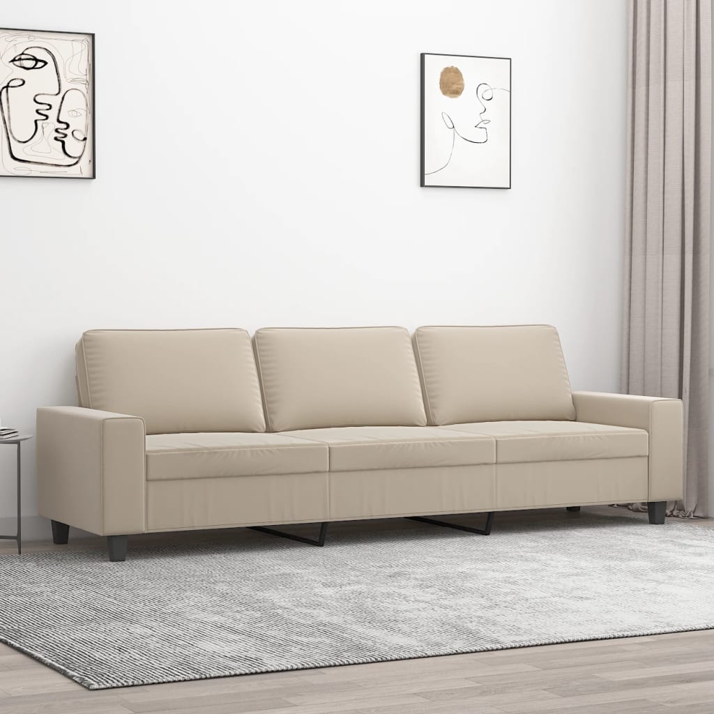 3-Sitzer-Sofa Creme 210 cm Mikrofasergewebe | Stepinfit.de