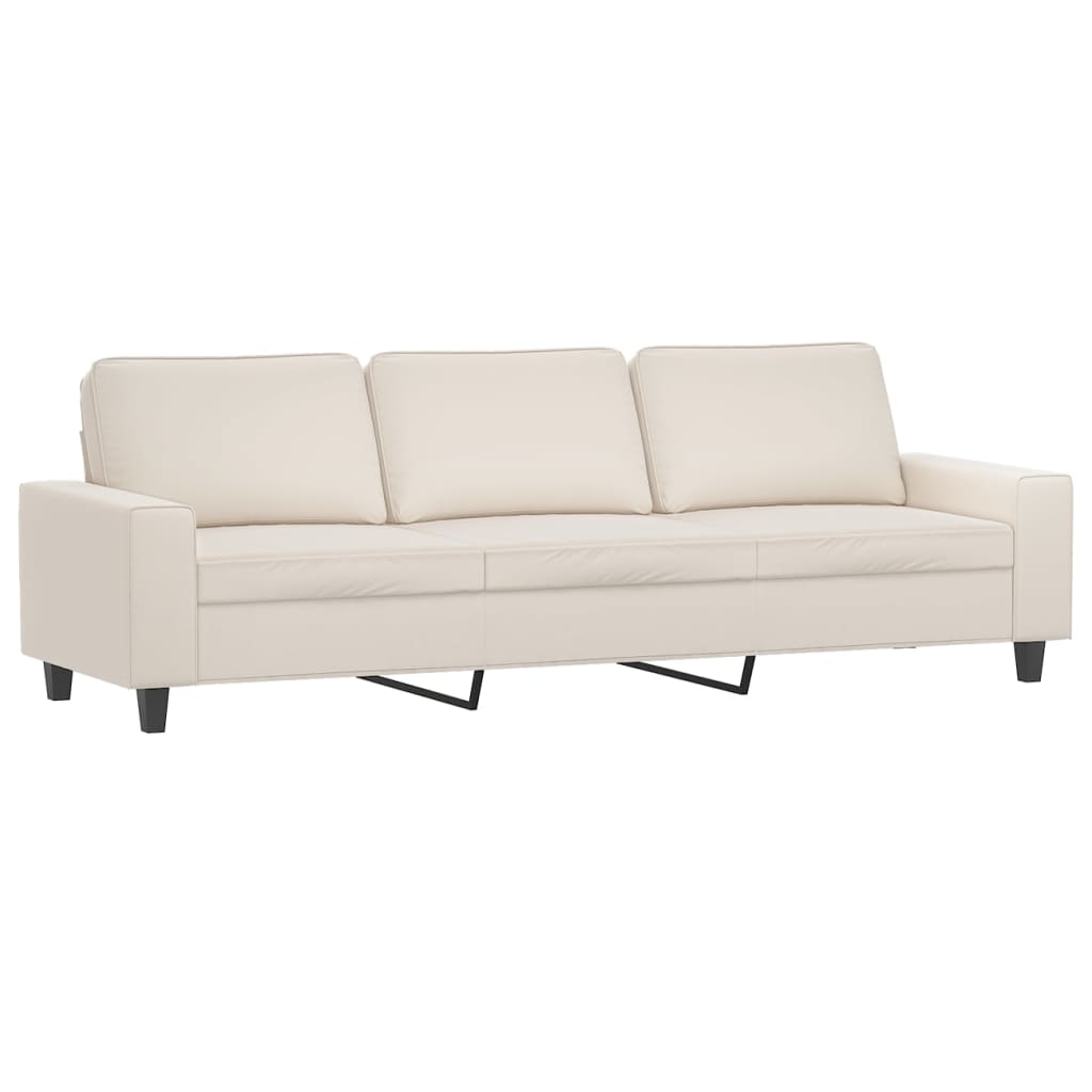 3-Sitzer-Sofa Beige 210 cm Mikrofasergewebe | Stepinfit