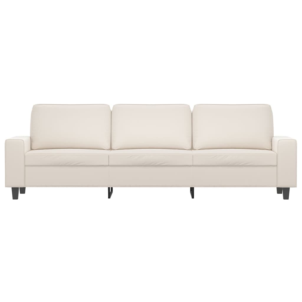 vidaXL Driezitsbank 210 cm microvezelstof beige