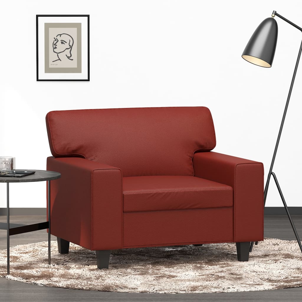 vida XL Sessel Weinrot 60 cm Kunstleder