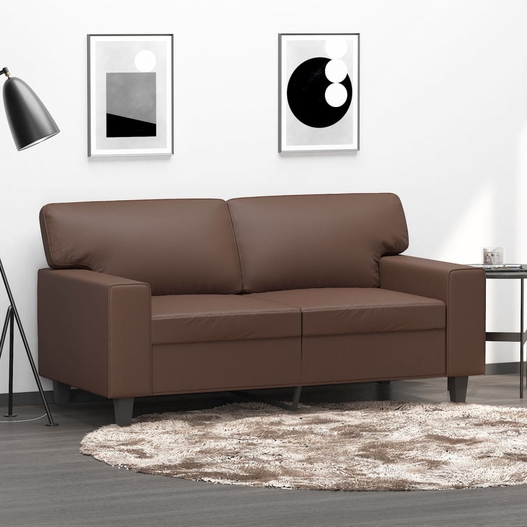 vida XL 2-Sitzer-Sofa Braun 120 cm Kunstleder