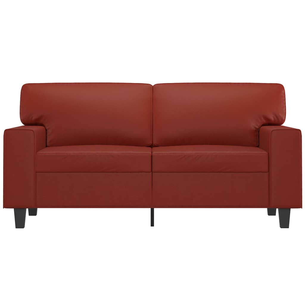 vidaXL 2-personers sofa 120 cm kunstlæder vinrød