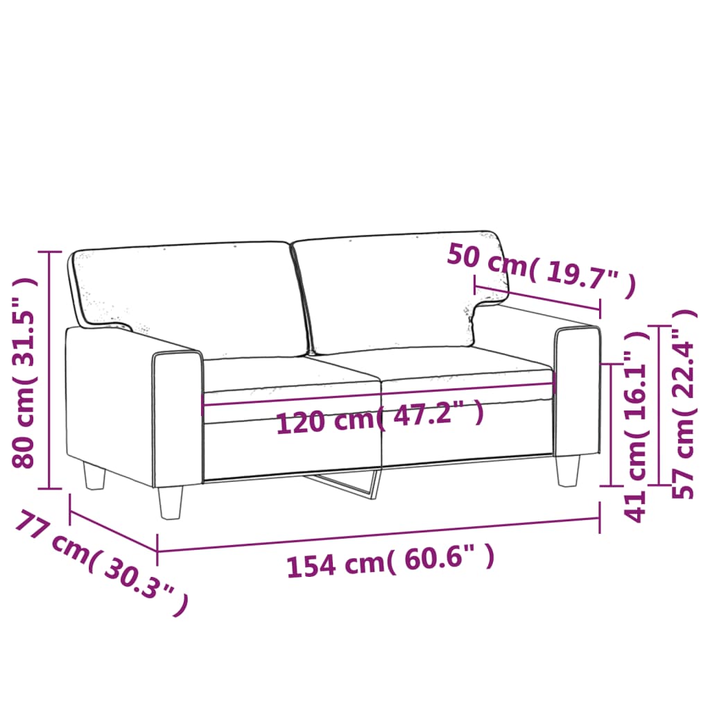 Dvivietė sofa, kapučino spalvos, 120cm, dirbtinė oda | Stepinfit.lt