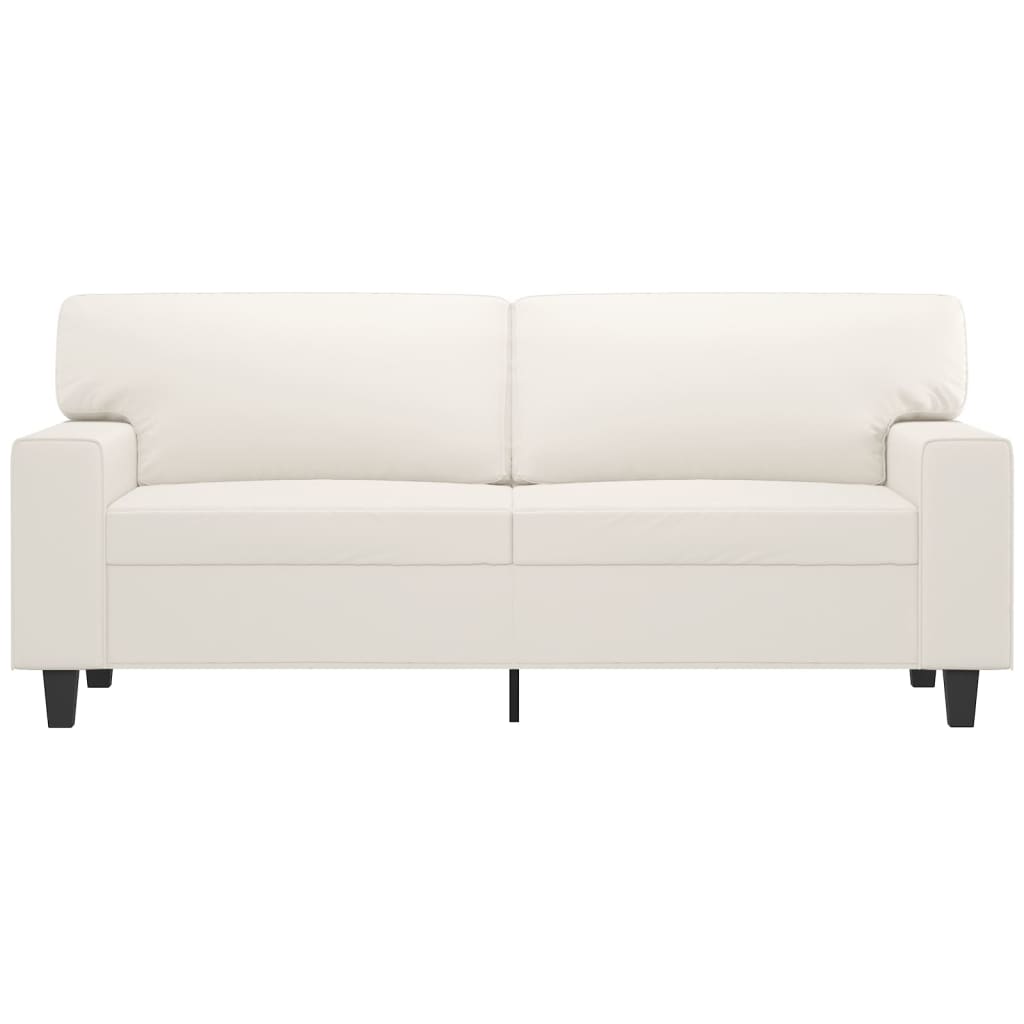 vidaXL Sofá de 2 lugares 140 cm couro artificial cor creme