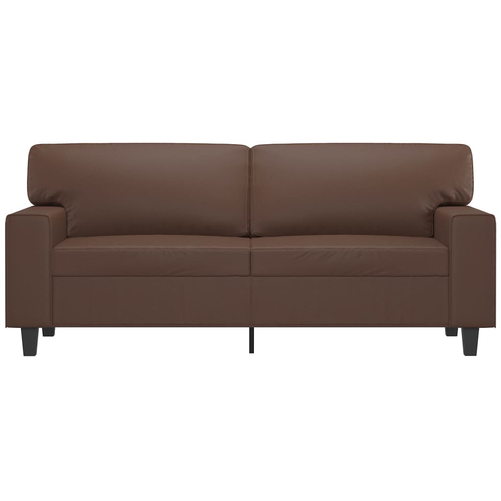Dvivietė sofa, rudos spalvos, 140cm, dirbtinė oda | Stepinfit.lt