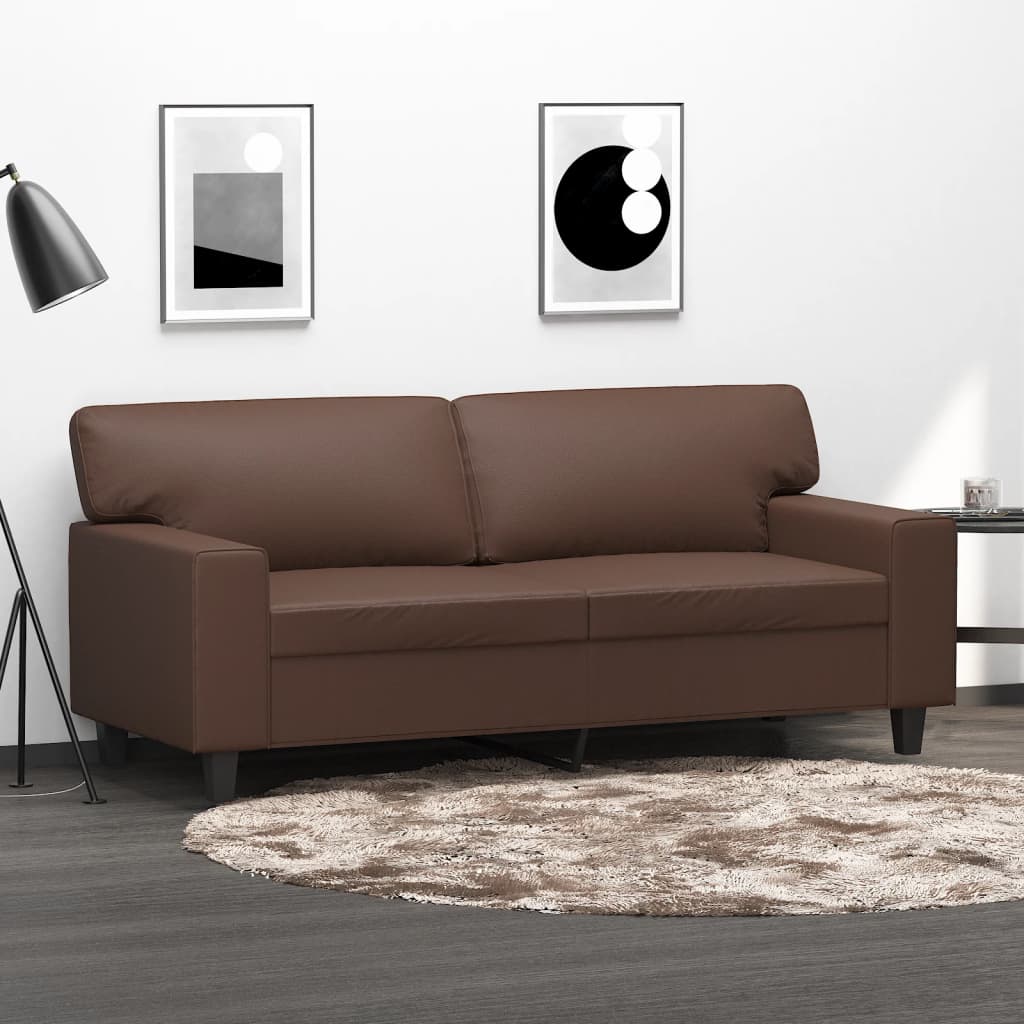 vida XL 2-Sitzer-Sofa Braun 140 cm Kunstleder