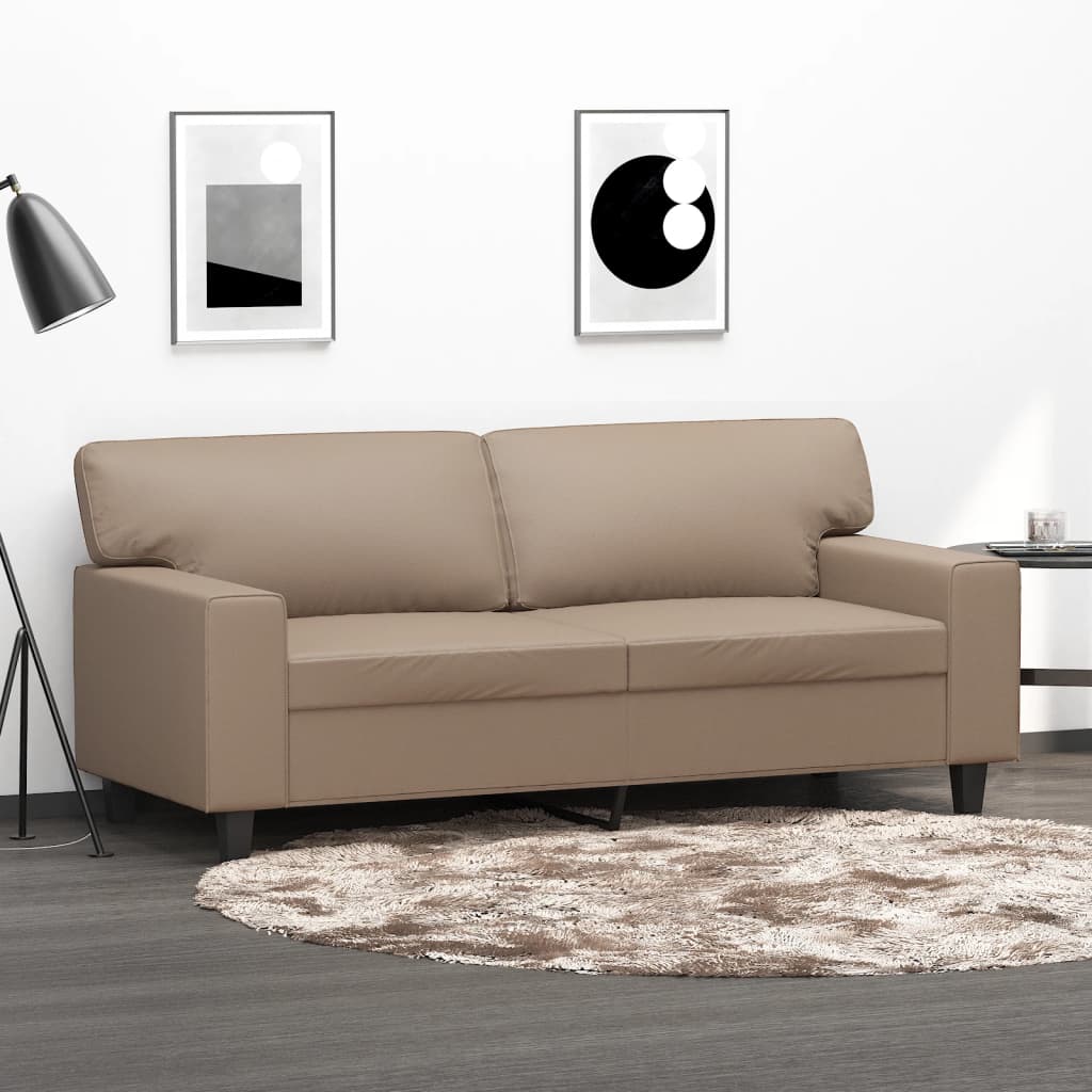 vida XL 2-Sitzer-Sofa Cappuccino-Braun 140 cm Kunstleder