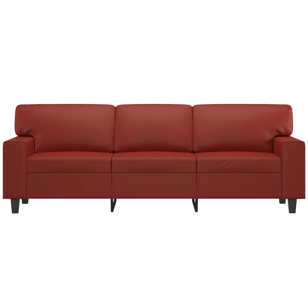 vidaXL 3-personers sofa 180 cm kunstlæder vinrød