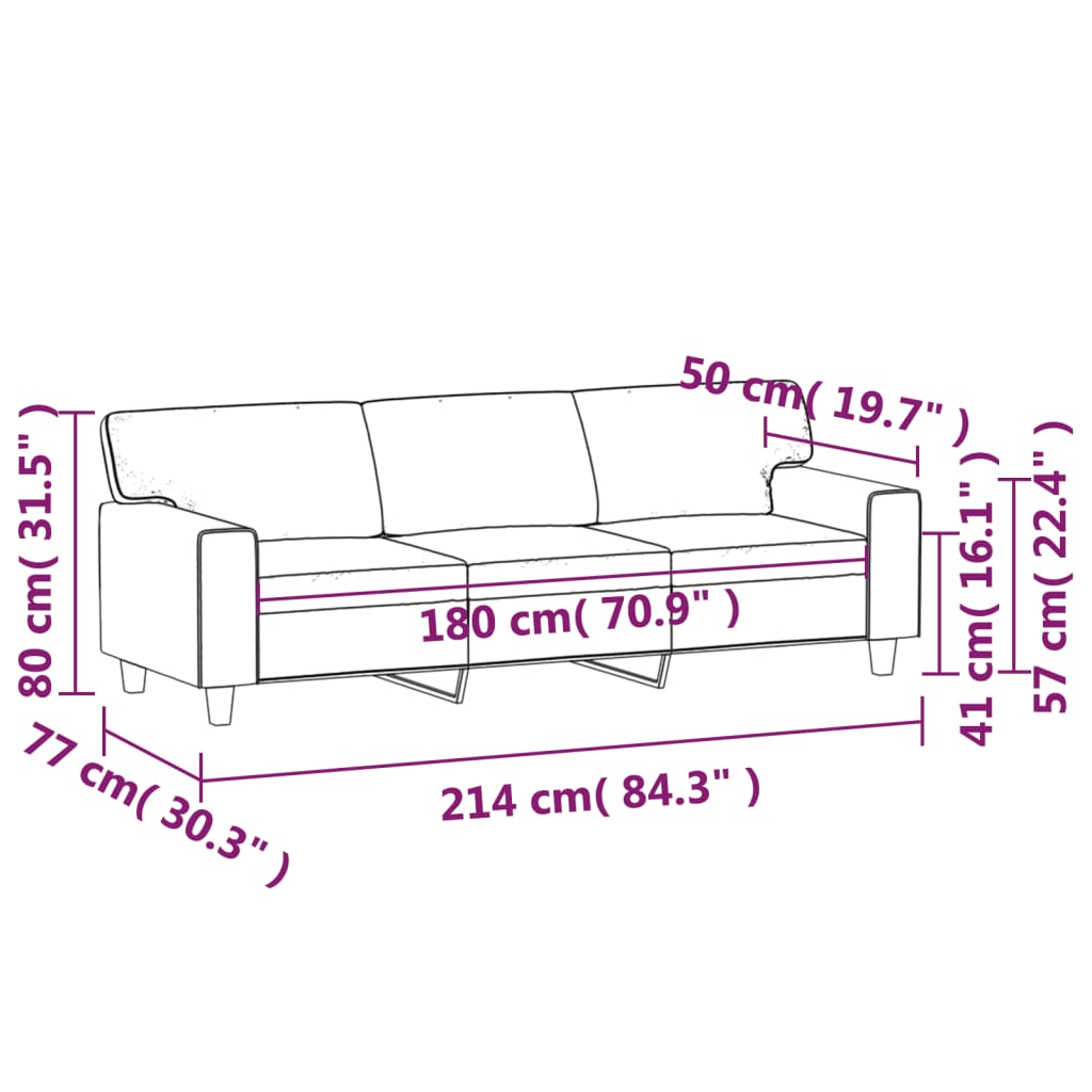 3 személyes bordó műbőr kanapé 180 cm