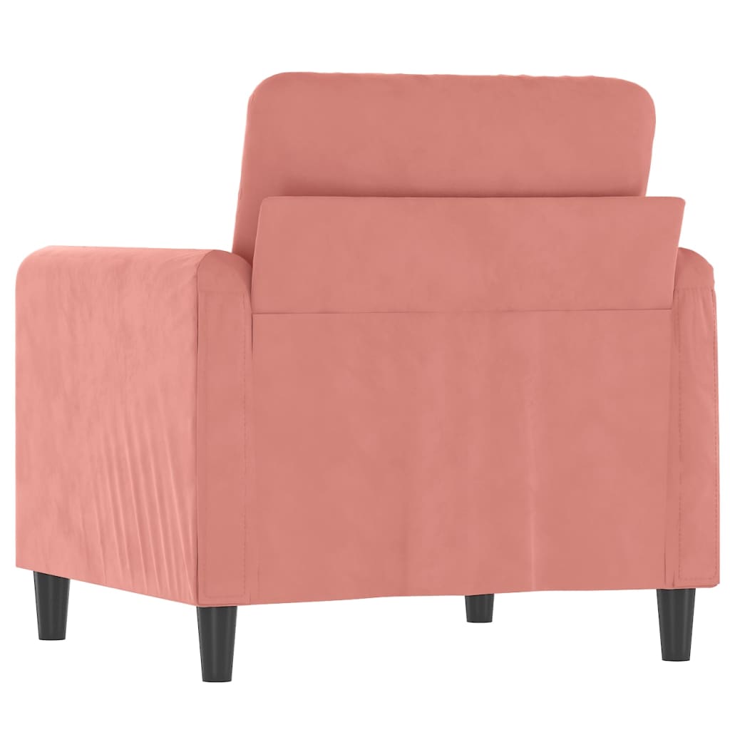 Canapea de o persoană, Roz, 60 cm, catifea