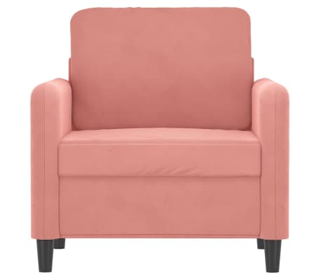 vidaXL Krėslas, rožinės spalvos, 60cm, aksomas