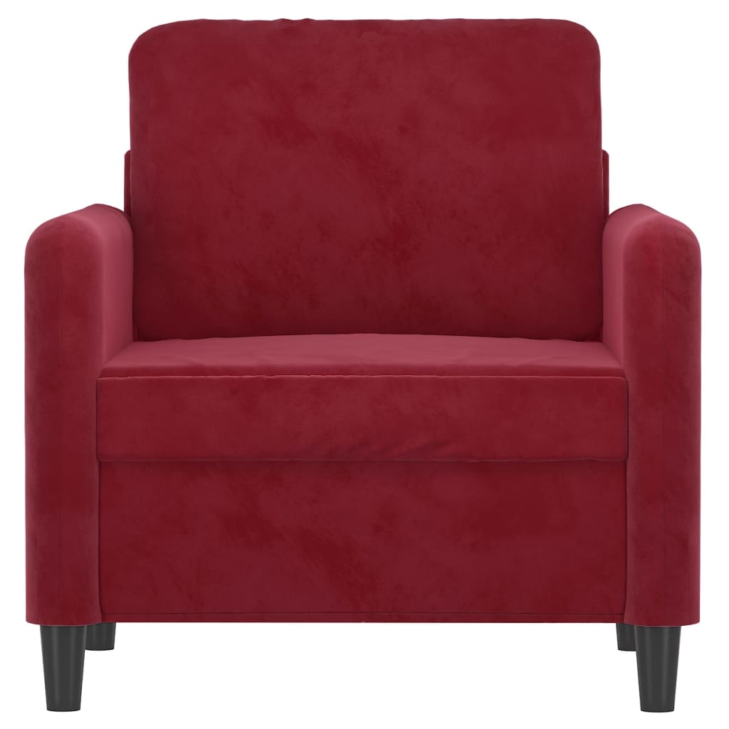 bordó bársony kanapéfotel 60 cm