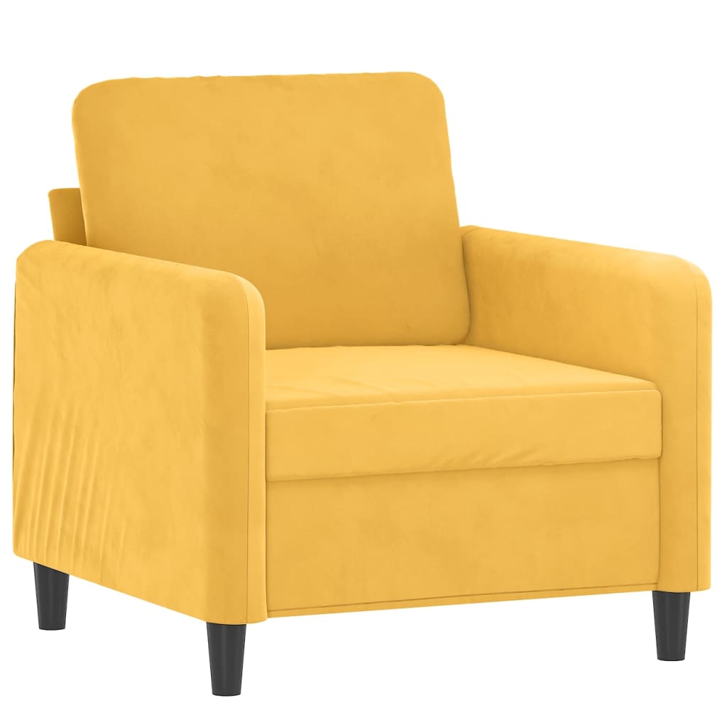 sárga bársony kanapéfotel 60 cm