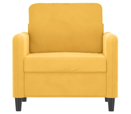 vidaXL Krėslas, geltonos spalvos, 60cm, aksomas