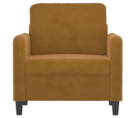 vidaXL Krėslas, rudos spalvos, 60cm, aksomas