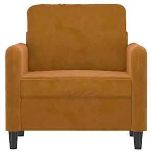 vidaXL Krėslas, rudos spalvos, 60cm, aksomas