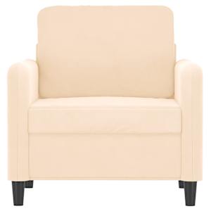 vidaXL Krėslas, kreminės spalvos, 60cm, aksomas