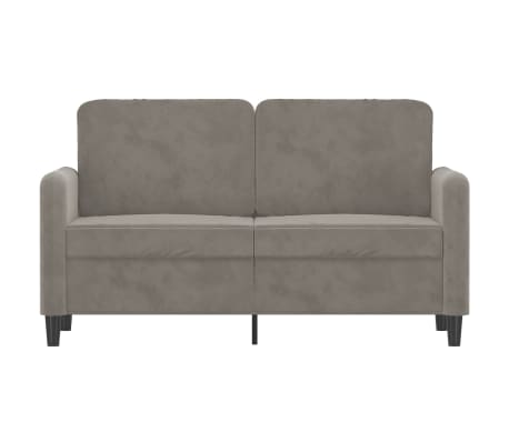 vidaXL Canap&eacute; &agrave; 2 places Gris clair 120 cm Velours