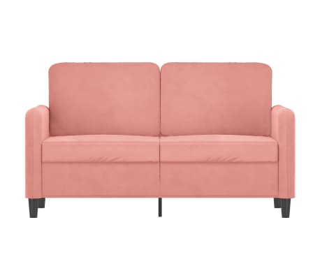 vidaXL Dvivietė sofa, rožinės spalvos, 120cm, aksomas