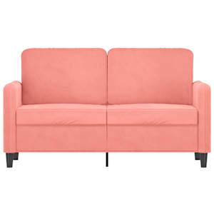 vidaXL Dvivietė sofa, rožinės spalvos, 120cm, aksomas